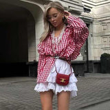Personality New Cotton Plaid Women's Shirt