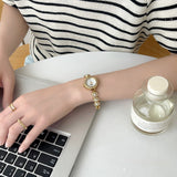 Classic Style Natural Freshwater Pearl Berm Plate Watch For Women