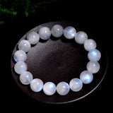 Natural Blue Moonlight Round Bead Bracelet In White
