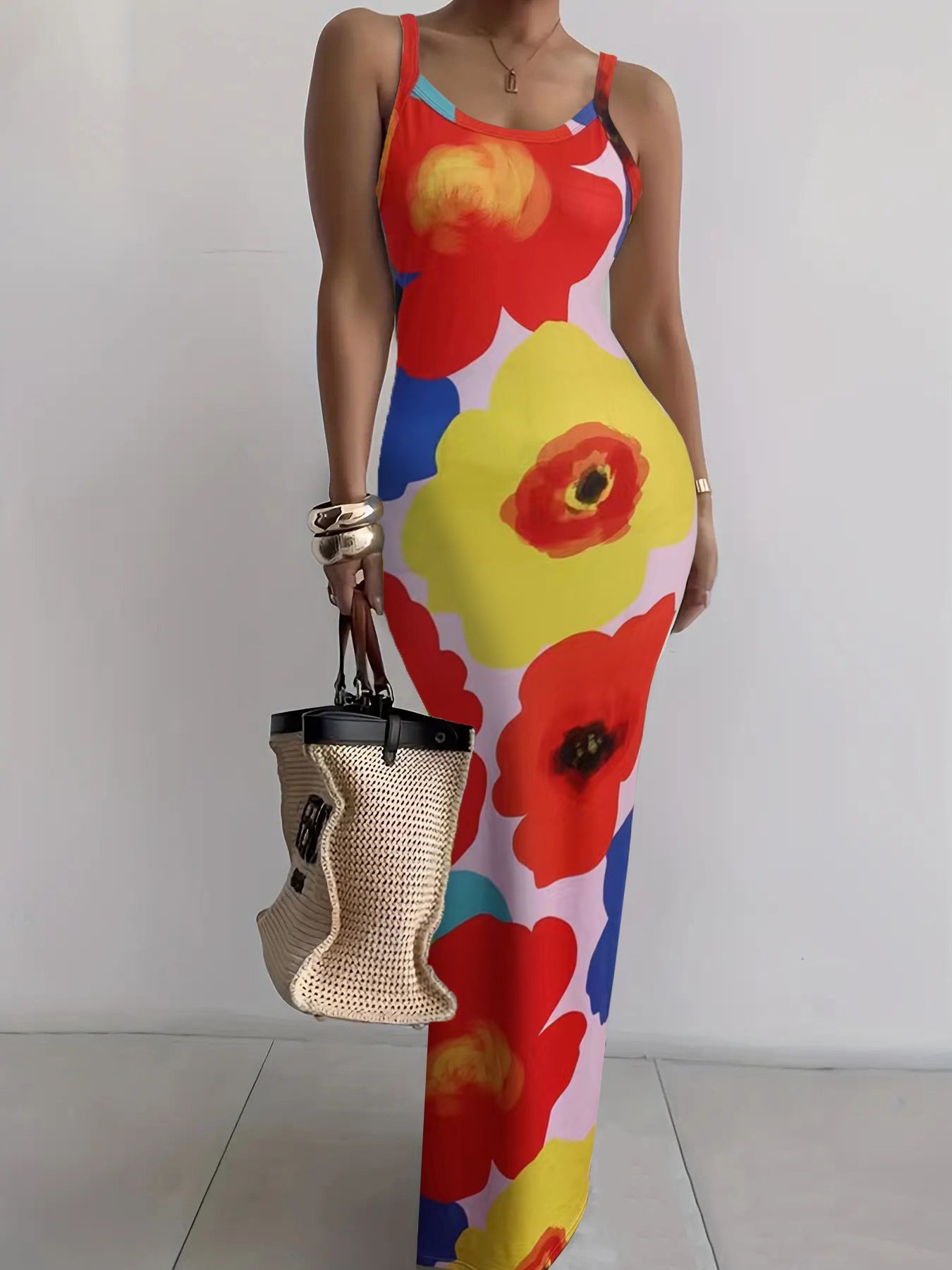 Summer New Suspender Slim Fit Slimming Long Dress