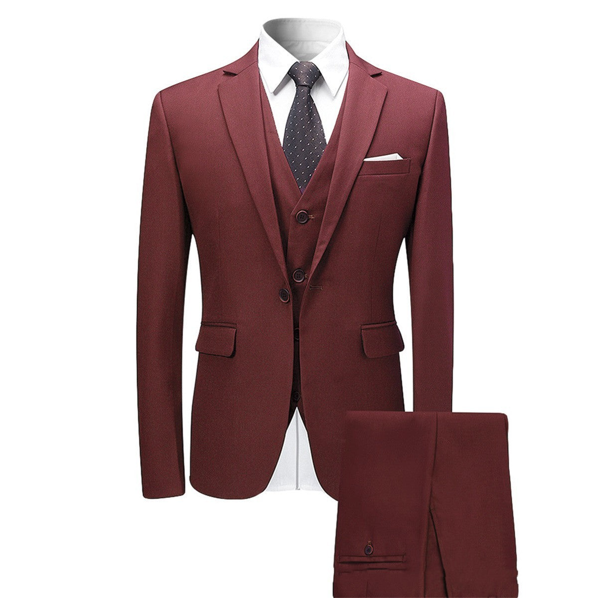 Men's Fashion Slim Suit Three-piece Suit