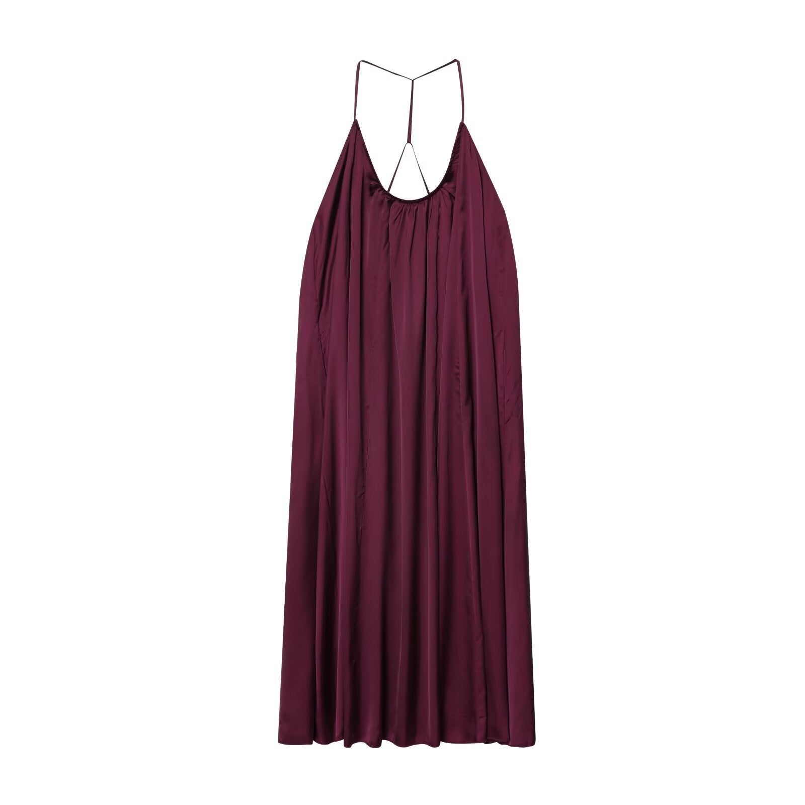 Elegant Silk Satin Texture Sling Loose Length Dress