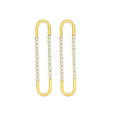 French Choker Exaggerated U-shaped Earrings Inlaid Zircon Design Earrings Titanium Steel Plated 18K Gold Accessories Accessories For Women