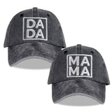 Set Of 2 Pcs Dada Mama Couples Hats,New Parents Wedding Gifts Baseball Caps Dad And Mom Hats