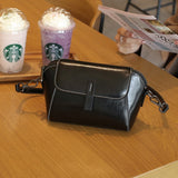 Women's Simple Oil Wax Cowhide Shell Messenger Bag