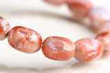 Natural Cherry Agate Barrel Shaped Bead Bracelet