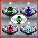 A Niche Design With A Red And Blue Zircon Ring Inlaid