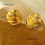 European And American Fashion Ins Exaggerated Titanium Steel Earrings 18K Gold Plating Non-fading Design Sense