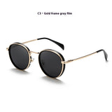 Round Frame Retro Sun Glasses Reflective Lenses