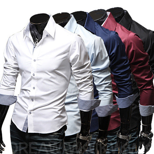 Plaid Color Matching Casual Plus Size Men's Shirt