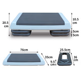 Adjustable Workout Aerobic Stepper In Fitness & Exercise Step Platform Trainer Gray Black With 4 Risers