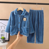 Flannel Pajamas Children's Coral Velvet Pajamas Suit