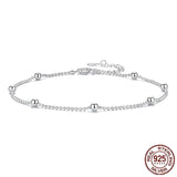 Silver Ziyun New Simple Argent Pur Bead Necklace Anklet For Women