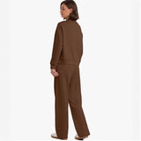 Women's Long-sleeved Sweater And Wide-leg Pants Two-piece Suit