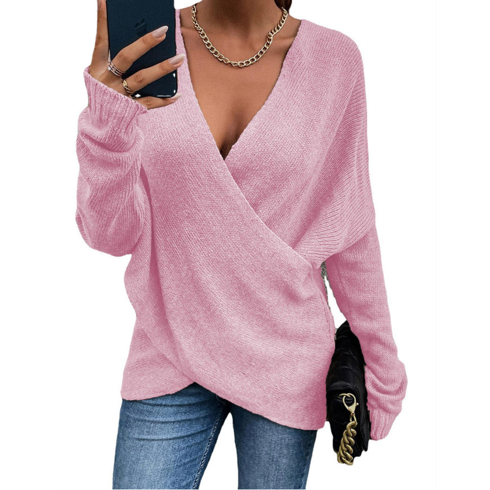 New Cross Loose Outer Wear Women's Knitted Sweater