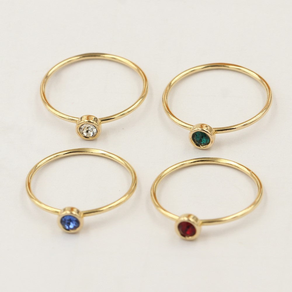 14K Gilded GF Zircon Rings Knuckle DIY Ornament Accessories Light Body Ring