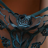 Lace Thong Panties Underwear Ladies Embroidered Floral Thong Panties Womens