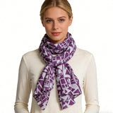 2pcs Purple Boho Square Scarf,Head Scarf,Luxe Look For Evening Wear,Scarf,vacation,daily Life,evening Party,Office Appropriate Subtlety For Women Men