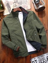 Men's Sports Jacket Double-sided Wear Stand Collar Casual