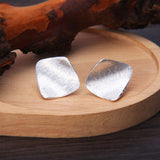 Fashion Frosted Brushed Square Stud Earrings