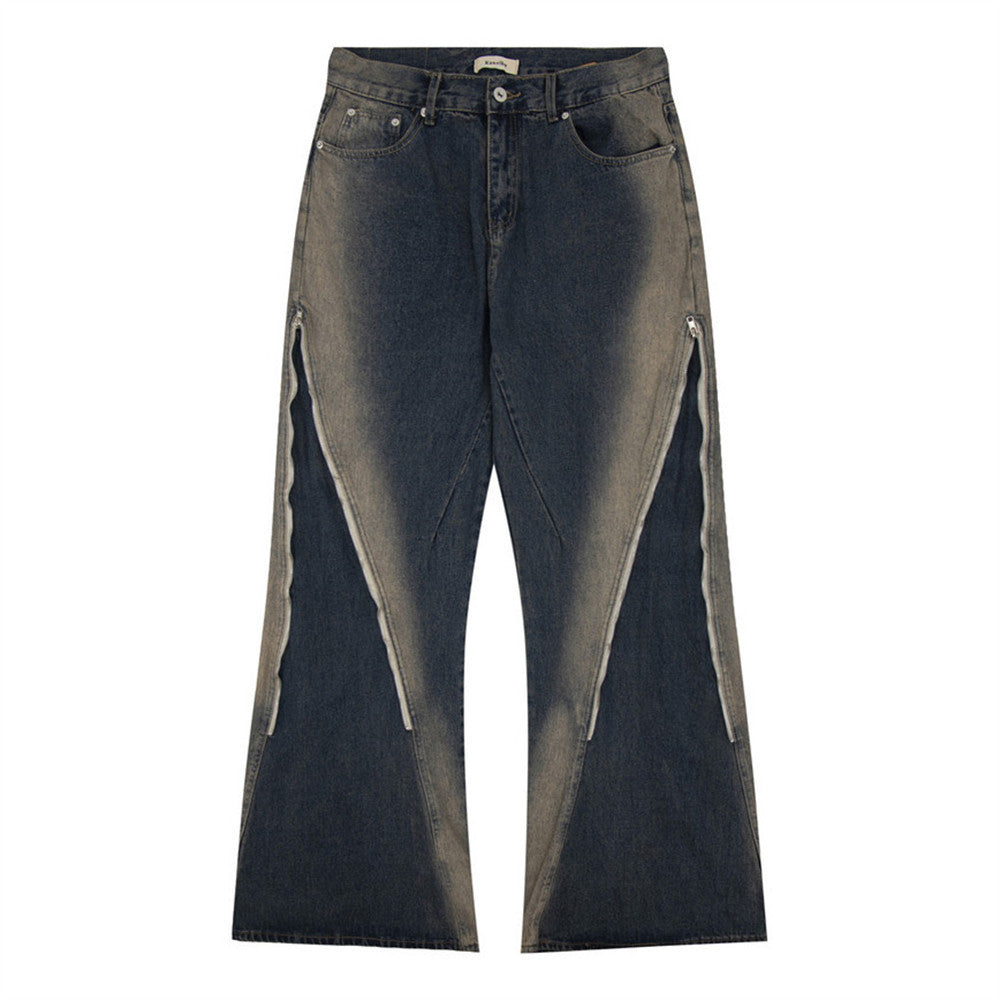 Fashion Inkjet Zipper Jeans For Men