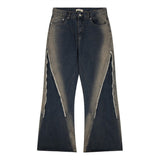 Fashion Inkjet Zipper Jeans For Men