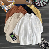 Men's Summer Korean Style Handsome Workwear Tops Shirt