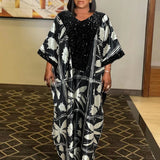 African Ethnic Style Robe With Headscarf Dress