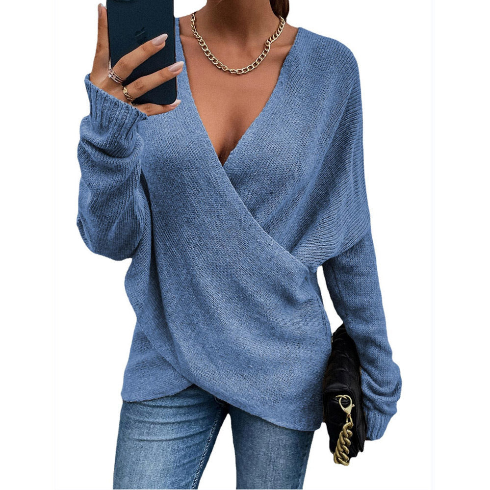 New Cross Loose Outer Wear Women's Knitted Sweater