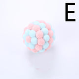 Cat Toy Colorful Plush Ball, Sounding Multi-color Rainbow Ball