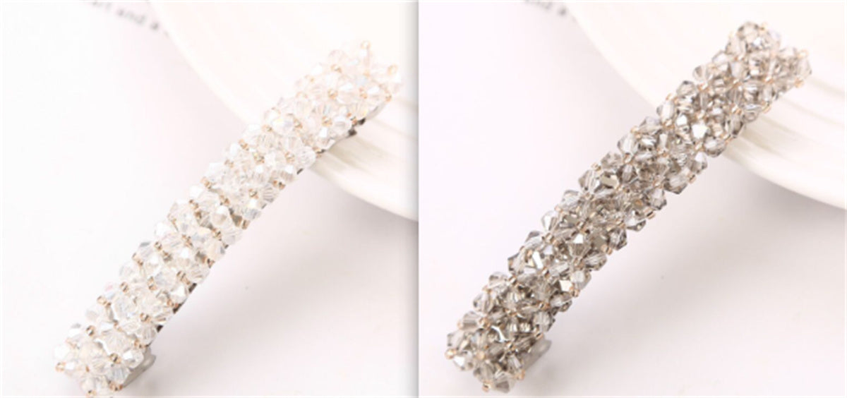 Hairpin Four Rows Of Crystal Braided Spring Clip Hair Accessories For Women