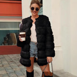 Women's Imitation Fur Coat Top Long-cut Coat Trench Coat