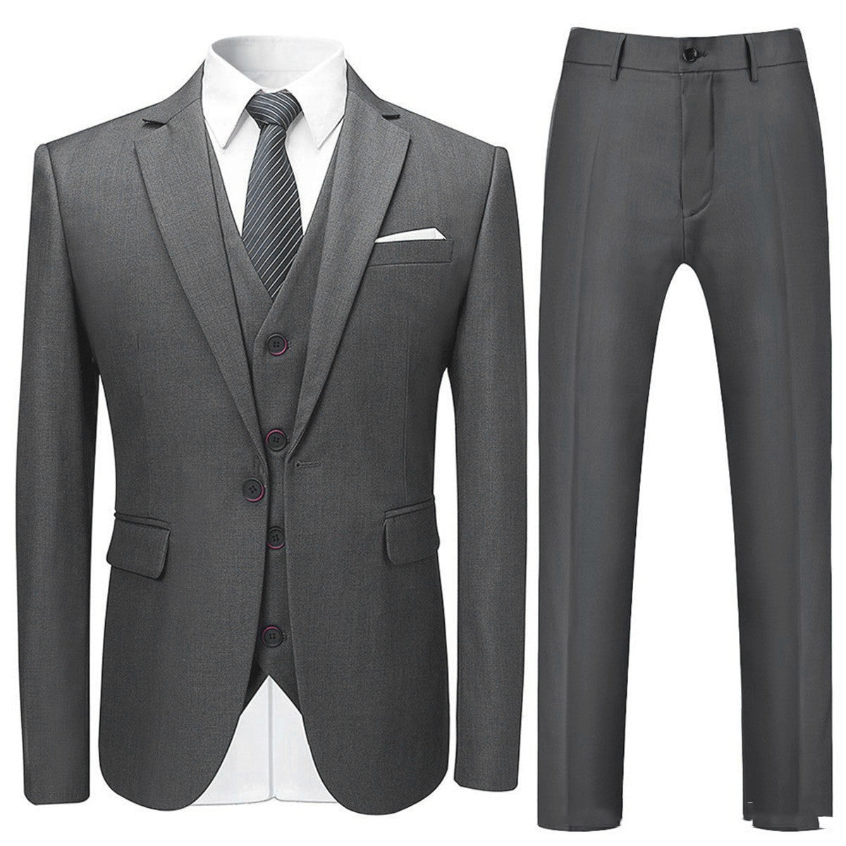 Men's Fashion Slim Suit Three-piece Suit