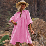 Holiday Leisure Button Artistic Style Dress