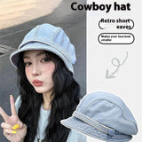 Jean Fisherman Hat Women's Short Brim Beret Bucket Hat