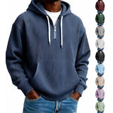 Men's Solid-Colored Corduroy Long-Sleeve Hoodie For Sports And Casual Wear
