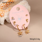 Three-to-one Card Titanium Steel Ear Studs