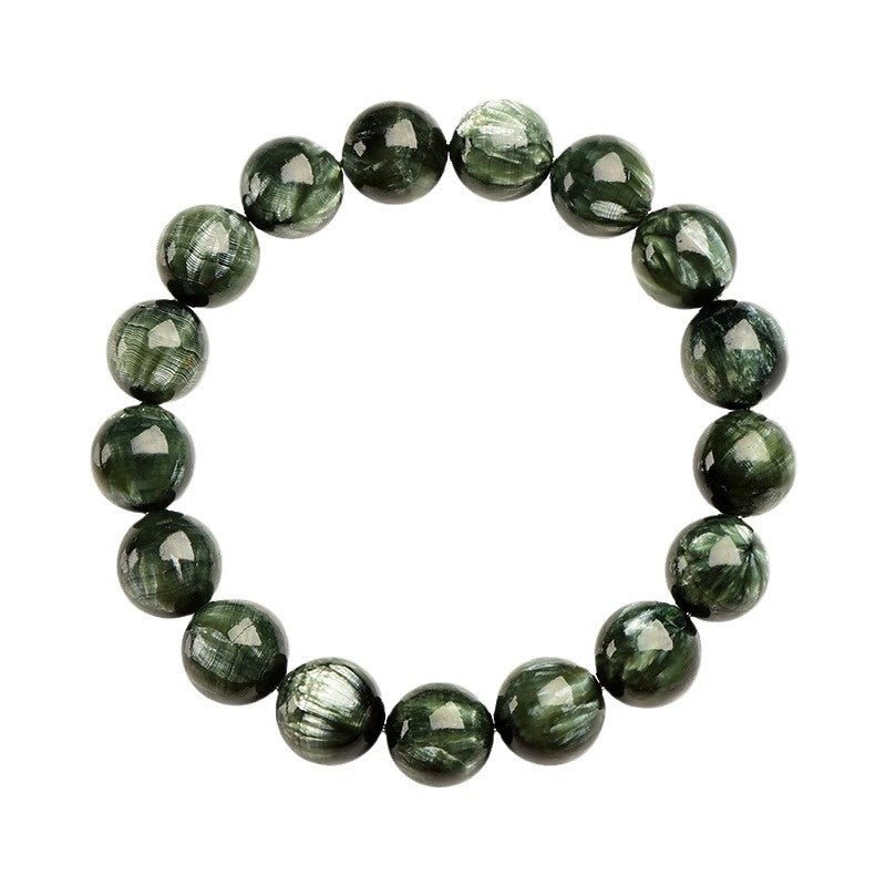 Natural Green Dragon Crystal Round Beads Bracelet