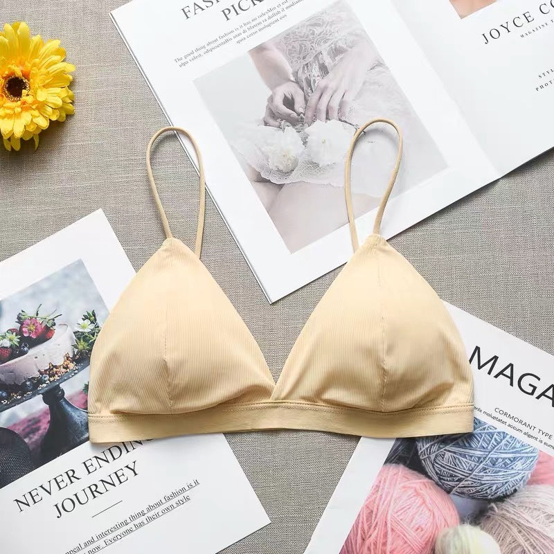 Summer Ladies Ice Silk Wrapped Chest French Triangle Cup With Chest Pad