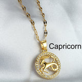 Golden Twelve Constellation Pendant Necklace INS Style