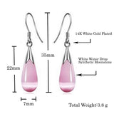 Emma Manor 14k White Gold Plated Water Drop Moonstone Women Jewelry Set --Pendant Necklace And Earrings