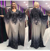 African Plus Size Women's Printed Pattern Bat Sleeve Dress