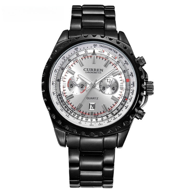 Men's Casual Quartz Movement Steel Band Wrist Business Watch
