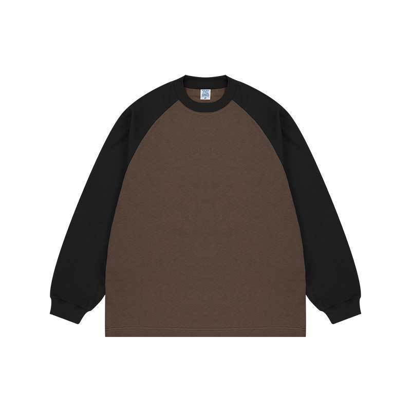 Heavy Contrast Color Raglan Sleeve Long Sleeve
