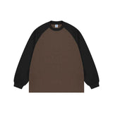Heavy Contrast Color Raglan Sleeve Long Sleeve