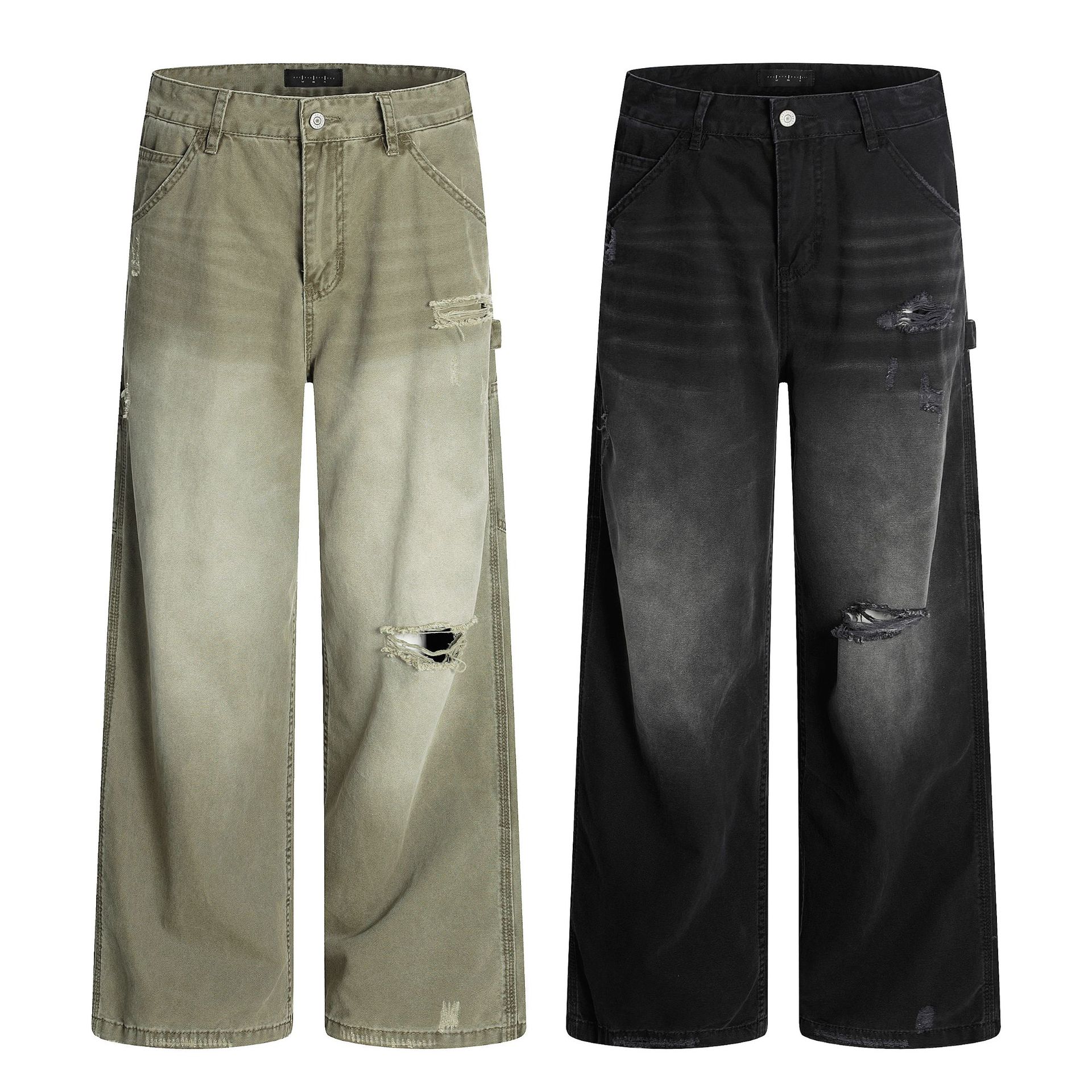 American Retro Tattered Jeans Jeans
