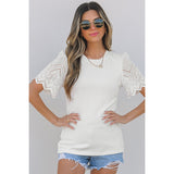 European And American Leisure Style Slim Thread Short Sleeve Top