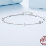 Silver Ziyun New Simple Argent Pur Bead Necklace Anklet For Women