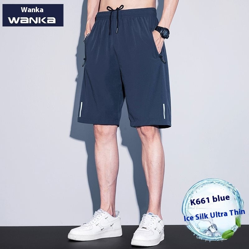 Thin Ice Silk Quick-drying Running Fitness Men's Sports Shorts