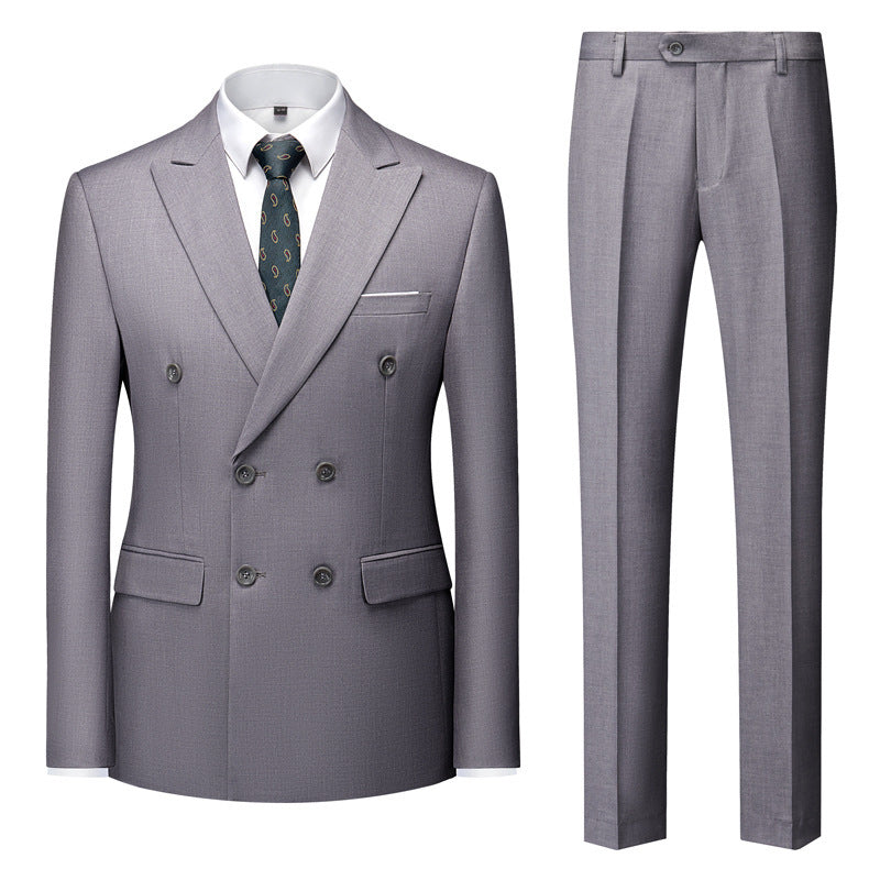 Men's Fashion Casual Solid Color Two-piece Set